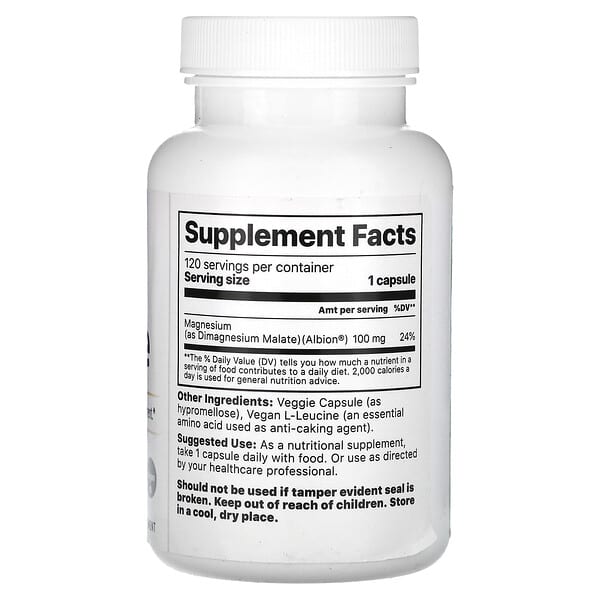 Alternative view of Jigsaw Health, MagPure Malate, 120 Capsules (100 mg per Capsule)
