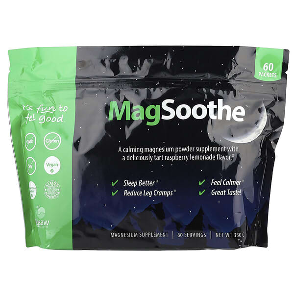 Jigsaw Health, MagSoothe™, Tart Raspberry Lemonade, 60 Packets, 5.5 g Each