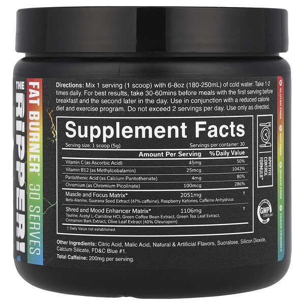 Alternative view of JNX Sports, The Ripper, Fat Buner, Sour Candy, 5.3 oz (150 g)