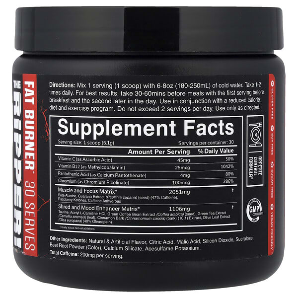 Alternative view of JNX Sports, The Ripper, Fat Burner, Fruit Punch,  5.4 oz (153 g)