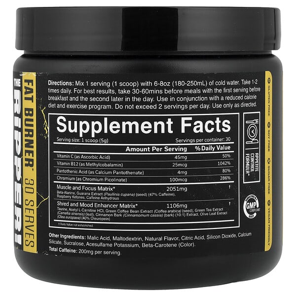 Alternative view of JNX Sports, The Ripper! Fat Burner, Pineapple Shred, 5.3 oz (150 g)