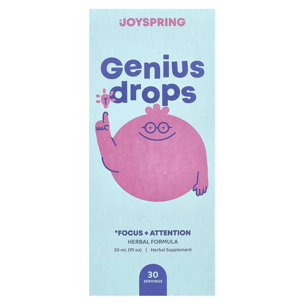 JoySpring, Genius Drops, Focus + Attention, 1 fl oz (30 ml)