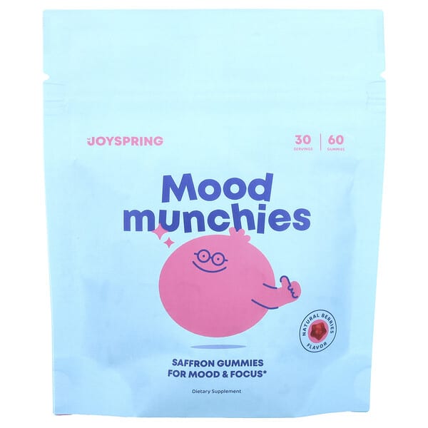 JoySpring, Mood Munchies Gummies, Natural Berries, 60 Gummies