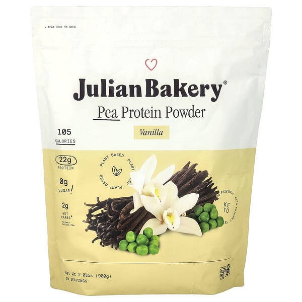 Julian Bakery, Pea Protein Powder, Vanilla, 2.01 lbs (900 g)