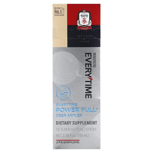 JungKwanJang, Deer Antler, Everytime Power Full, 10 Sticks, 0.34 fl oz (10 ml) Each