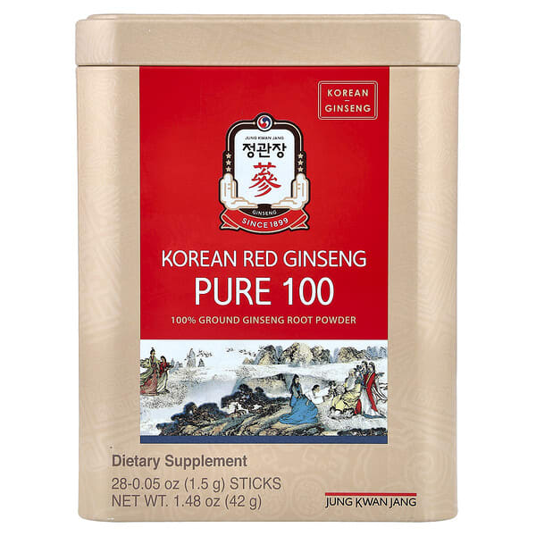 JungKwanJang, Korean Red Ginseng, Pure 100, 28 Sticks, 0.05 oz (1.5 g) Each
