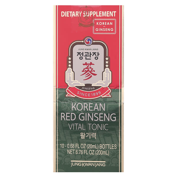 JungKwanJang, Korean Red Ginseng Vital Tonic, 10 Bottles, 0.68 fl oz (20 ml) Each