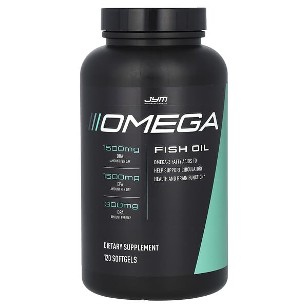 JYM Supplement Science, Omega Fish Oil, 120 Softgels (1,300 mg per Softgel)