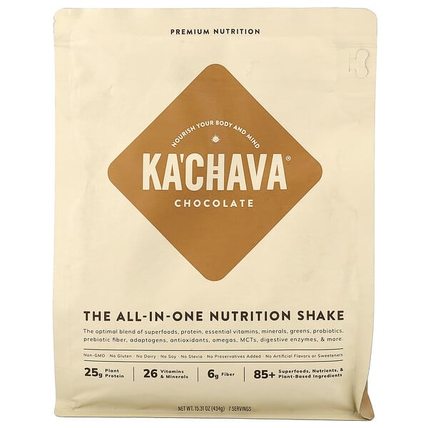 KaChava, The All-In-One Nutrition Shake, Chocolate, 15.31 oz (434 g)