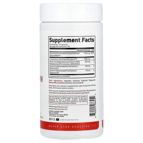 Alternative view of Kaged, Clean Burn, 180 Vegetable Capsules