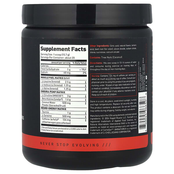 Alternative view of Kaged, Intra-Workout, Cherry Lemonade, 11.08 oz (314 g)