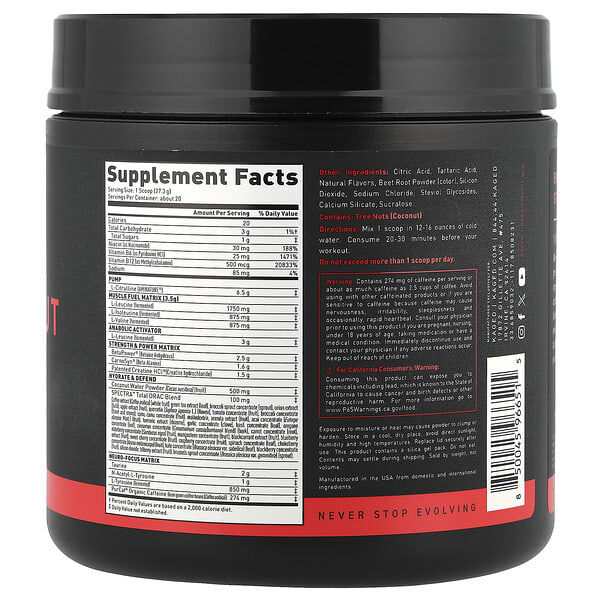 Alternative view of Kaged, Pre-Workout, Fruit Punch, 1.21 lb (546 g)