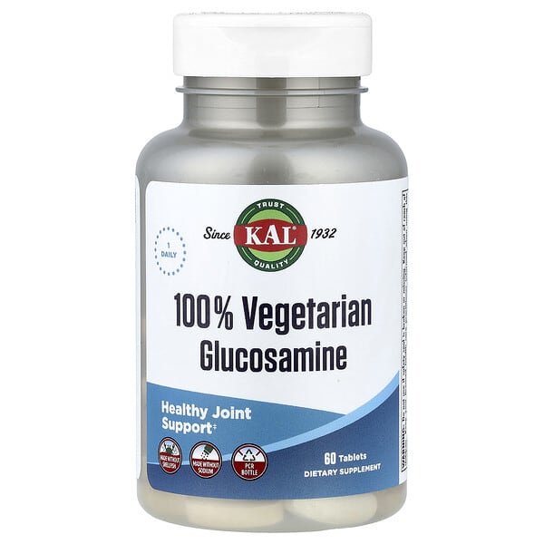 KAL, 100% Vegetarian Glucosamine, 1,000 mg, 60 Tablets