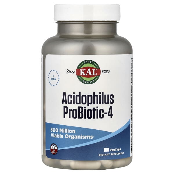 KAL, Acidophilus Probiotic-4, 100 VegCaps