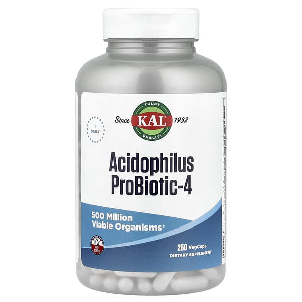 KAL, Acidophilus Probiotic-4, 250 VegCaps