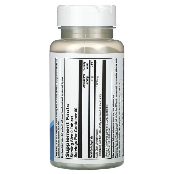 Alternative view of KAL, Apple Cider Vinegar, 120 Tablets (500 mg per Tablet)
