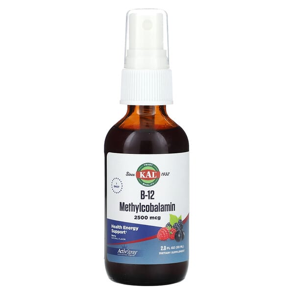 KAL, B-12 Methylcobalamin, Berry, 2,500 mcg, 2 fl oz (59 ml)