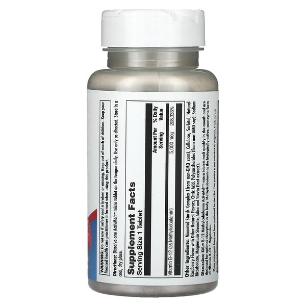 Alternative view of KAL, B-12 Methylcobalamin, Raspberry, 5,000 mcg, 90 Micro Tablets