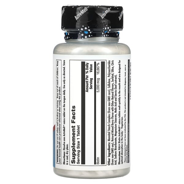 Alternative view of KAL, Biotin, Mixed Berry, 5,000 mcg, 100 Micro Tablets