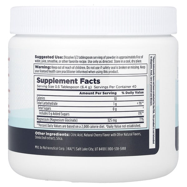 Alternative view of KAL, Calming Magnesium Powder, Cherry, 9 oz (256 g)