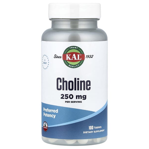 KAL, Choline, 100 Tablets (125 mg per Tablet)