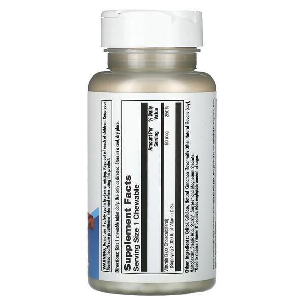Alternative view of KAL, D-3, Cinnamon, 50 mcg (2,000 IU), 100 Chewables