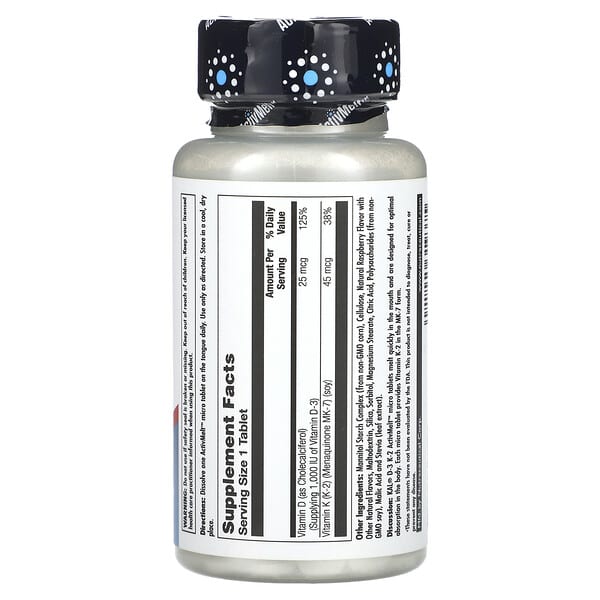 Alternative view of KAL, D-3, K-2 , Raspberry, 60 Micro Tablets