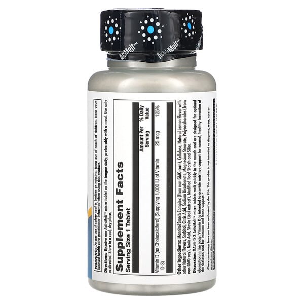 Alternative view of KAL, D-3, Lemon Meringue, 25 mcg (1,000 IU), 100 Micro Tablets