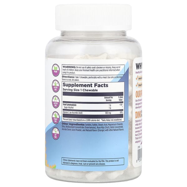 Alternative view of KAL, Dinosaurs®, Vitamin C-Rex®, Orange, 100 mg, 100 Chewables