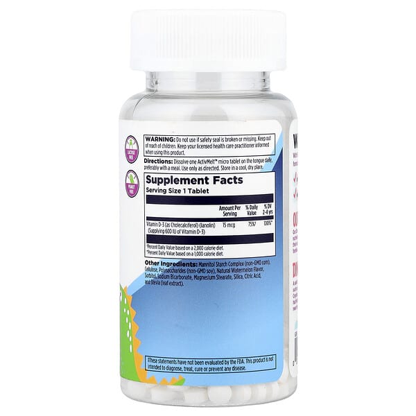 Alternative view of KAL, Dinosaurs®, Vitamin D-Rex™, Watermelon, 15 mcg (600 IU), 120 Micro Tablets