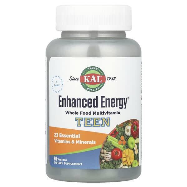 KAL, Enhanced Energy®, Teen, Multivitamin, 60 VegTabs