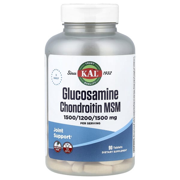 KAL, Glucosamine Chondroitin MSM, 90 Tablets
