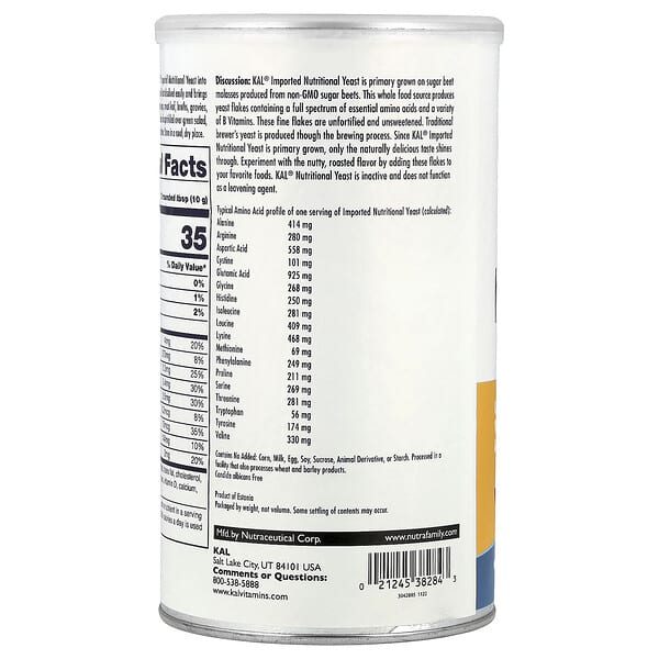 KAL, Imported Nutritional Yeast Flakes, Unsweetened, 7.8 oz (220 g) 2 KAL, Imported Nutritional Yeast Flakes, Unsweetened, 7.8 oz (220 g) - Ảnh 2