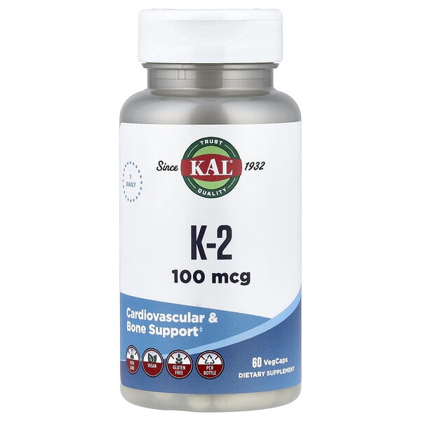 KAL, K-2, 100 mcg, 60 VegCaps