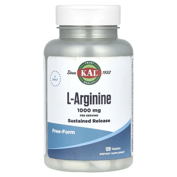 KAL, L-Arginine, 120 Tablets (500 mg per Tablet) 2 KAL, L-Arginine, 120 Tablets (500 mg per Tablet)
