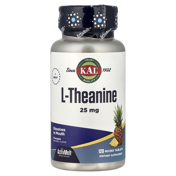 KAL, L-Theanine, Pineapple, 25 mg, 120 Micro Tablets