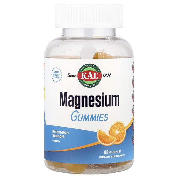 KAL, Magnesium Gummies, Orange ,  60 Gummies