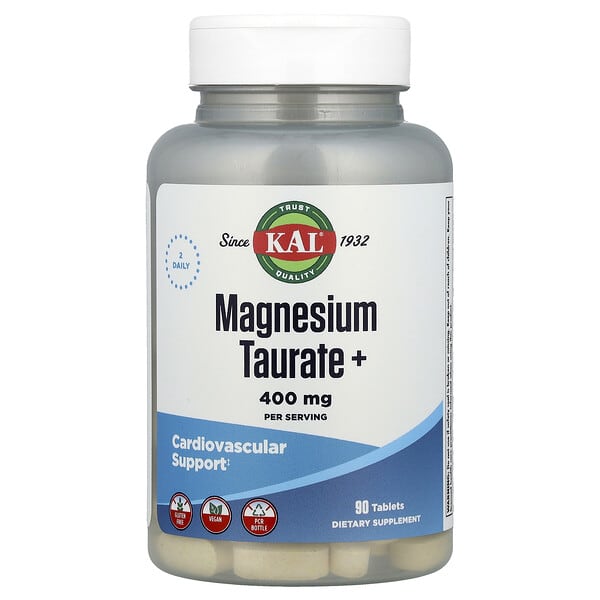 KAL, Magnesium Taurate+, 90 Tablets