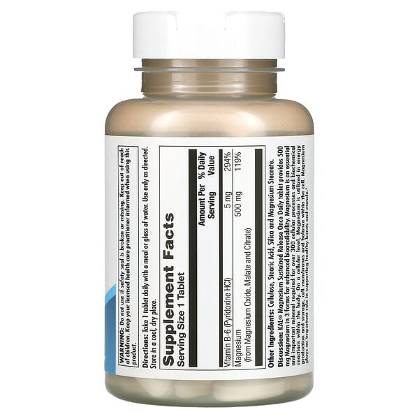 Alternative view of KAL, Magnesium Triple Source, 100 Tablets