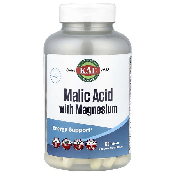 KAL, Malic Acid with Magnesium, 120 Tablets