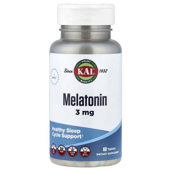 KAL, Melatonin, 60 Tablets