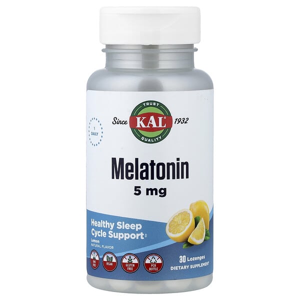 KAL, Melatonin, Lemon, 5 mg, 30 Lozenges