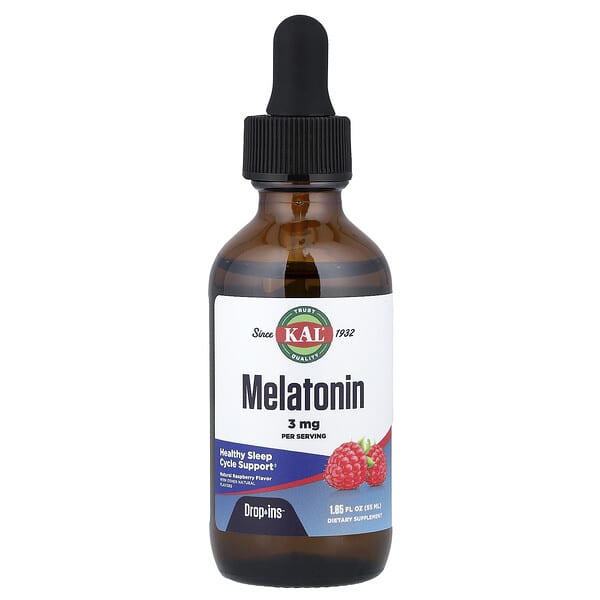 KAL, Melatonin, Natural Raspberry, 3 mg, 1.85 fl oz (55 ml)