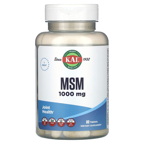 KAL, MSM, 80 Tablets 2 KAL, MSM, 80 Tablets
