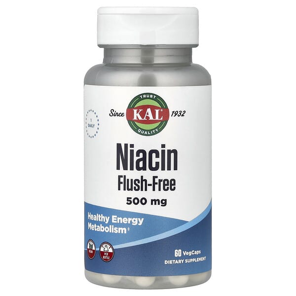 KAL, Niacin, Flush-Free, 60 VegCaps
