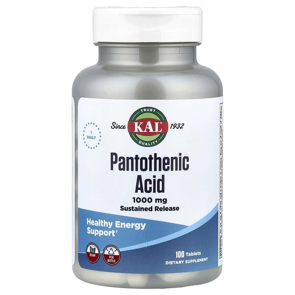 KAL, Pantothenic Acid, 100 Tablets