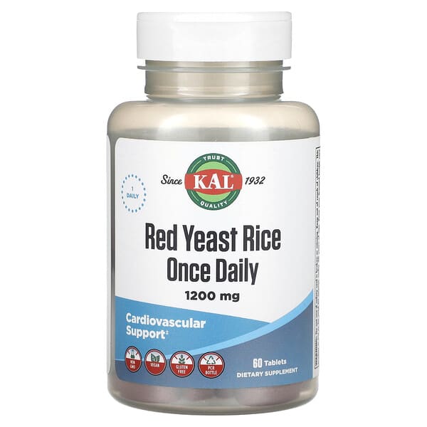 KAL, Red Yeast Rice, 1,200 mg, 60 Tablets 3 KAL, Red Yeast Rice, 1,200 mg, 60 Tablets