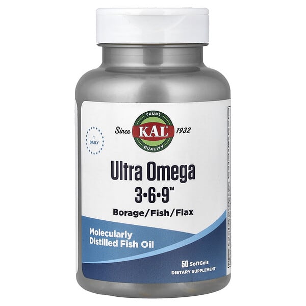 KAL, Ultra Omega 3-6-9™, 50 Softgels