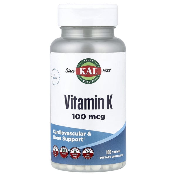 KAL, Vitamin K, 100 mcg, 100 Tablets