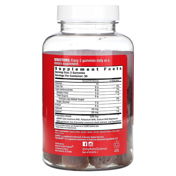Alternative view of Keto Science, Keto Burn BHB Gummies, Raspberry, 60 Gummies